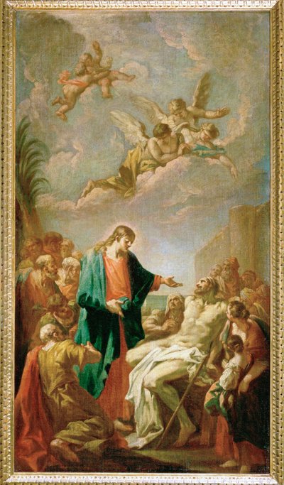 Cristo cura o paralítico de Giovanni Antonio Pellegrini