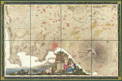Mapa de 1793 dos arredores de Nápoles de Giovanni Antonio Rizzi-Zannoni