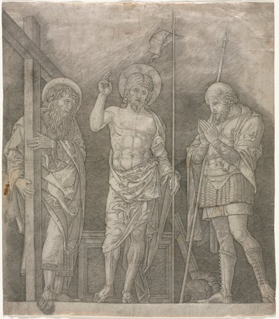 Cristo ressuscitado entre os santos André e Longino de Giovanni Antonio da Brescia