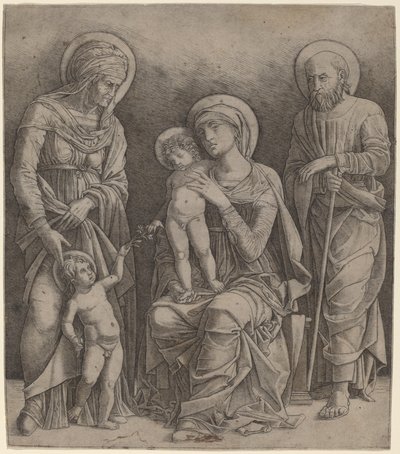Sagrada Família com Santa Isabel e o Menino São João de Giovanni Antonio da Brescia, after Andrea Mantegna