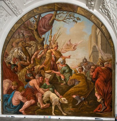 Despojos romanos colocados aos pés de Claudius Civilis de Giovanni Antonio de Groot