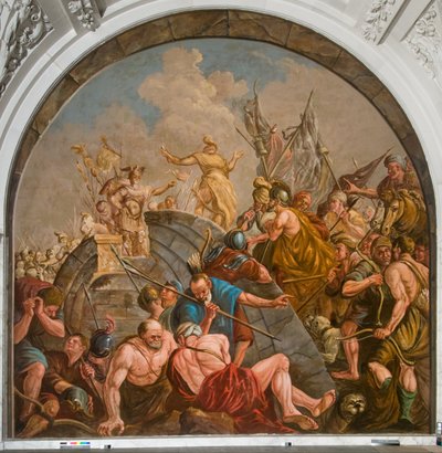 Claudio conduz as negociações de paz entre civis e multidões de Cerialis de Giovanni Antonio de Groot
