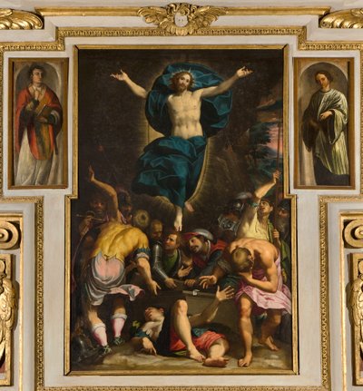 Capela de Nossa Senhora do Povo, segundo vão do lado sul, Giovan Battista Trotti chamado Malosso, Ressurreição 1594 de Giovanni Battista Trotti
