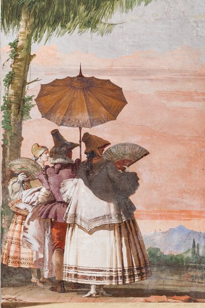 Alojamentos para Hóspedes, Sala das Falsas Arquitecturas Góticas: "Um Passeio de Verão" de Giovanni Battista Tiepolo