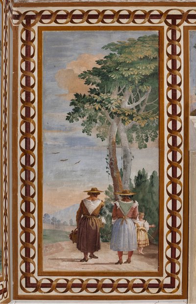 Alojamento dos hóspedes, Sala das Cenas Rurais: "Paisagem com camponeses" de Giovanni Battista Tiepolo