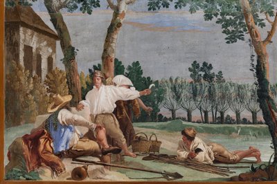 Alojamentos para Hóspedes, Sala das Cenas Rurais: "O Descanso do Camponês", detalhe de Giovanni Battista Tiepolo