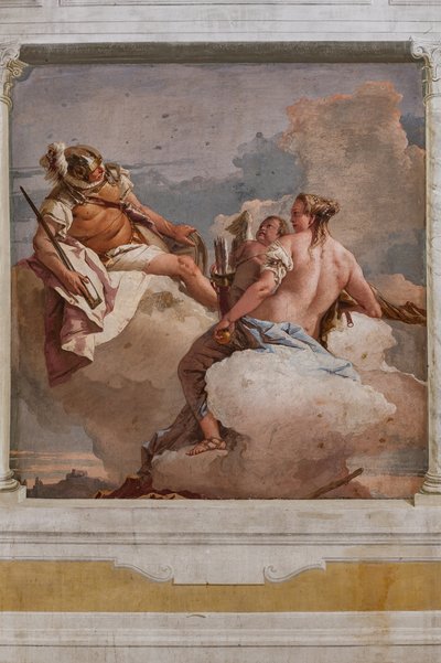 Alojamentos para hóspedes, a Sala do Olimpo: "Marte, Vênus e Eros" de Giovanni Battista Tiepolo