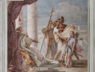 Palazzina (Pequeno Edifício), a terceira sala ou sala da Eneida: "Enéias apresenta Eros a Didone à semelhança de Ascânio" de Giovanni Battista Tiepolo