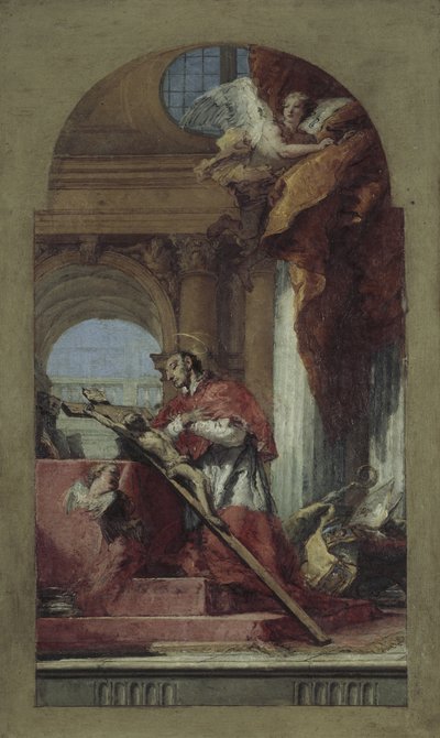 São Carlos Borromeu meditando sobre o crucifixo de Giovanni Battista Tiepolo