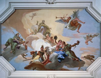 O Triunfo da Glória anunciado pela Fama entre as Virtudes Cardeais de Giovanni Battista Tiepolo