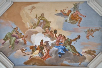 Triunfo da Glória anunciado pela Fama entre as Virtudes Cardeais de Giovanni Battista Tiepolo
