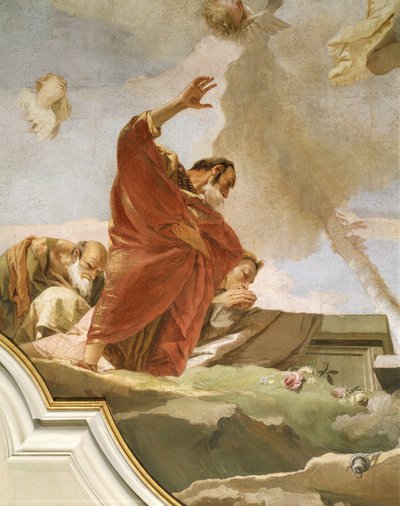 Assunção, por Giovanni Battista Tiepolo (1696-1770), afresco, Detalhe, Oratório de Pureza, Udine de Giovanni Battista Tiepolo