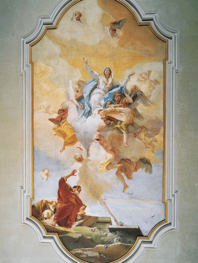 Assunção, por Giovanni Battista Tiepolo (1696-1770), afresco, Oratório da Pureza, Udine de Giovanni Battista Tiepolo