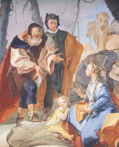 Frescos na galeria do Palácio do Arcebispo em Udine por Giambattista Tiepolo (1696-1770), detalhe de Giovanni Battista Tiepolo