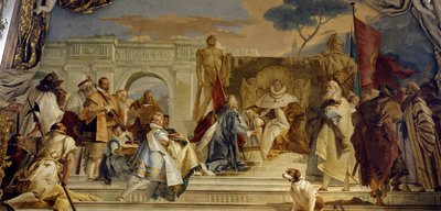 A investidura do Eveque Aroldo por Frederic I de Hohenstaufen (1122-1190), por Frederic Barberousse, Rei da Alemanha e Imperador Germânico Fresco, por Giovanni Battista (Giambattista) Tiepolo (1696-1770). Palácio de Wurzburg (Würzburg) Alemanha do século X de Giovanni Battista Tiepolo