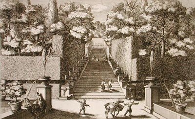 A grande escadaria da Villa d