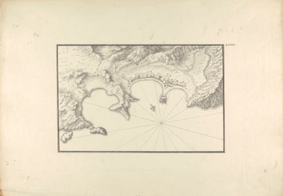 Mapa topográfico de Halicarnassus no seu porto de Giovanni Battista Borra