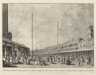 Procissão no dia de Corpus Christi na Piazza San Marco, 17631766. de Giovanni Battista Brostoloni