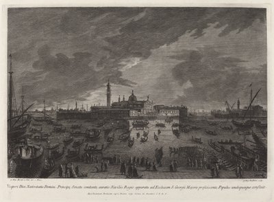 Procissão da véspera de Natal para San Giorgio Maggiore de Giovanni Battista Brustolon after Giovanni Battista Moretti