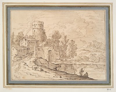 Paisagem com Castelo Perto da Água de Giovanni Battista Busiri
