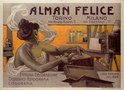 Cartaz publicitário para Alman Felice, Turim - Milão, Itália de Giovanni Battista Carpanetto