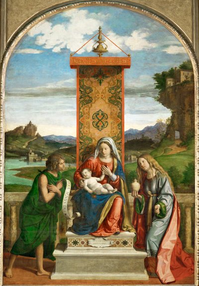 A Virgem com o Menino entre São João Batista e
Santa Madalena ... de Giovanni Battista Cima da Conegliano