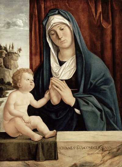 Madonna and Child, do final do século XV ao início do século XVI (óleo sobre painel de madeira) de Giovanni Battista Cima da Conegliano