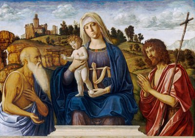 Madonna e Criança com São Jerônimo e São João Batista, c. 14921495. de Giovanni Battista Cima da Conegliano