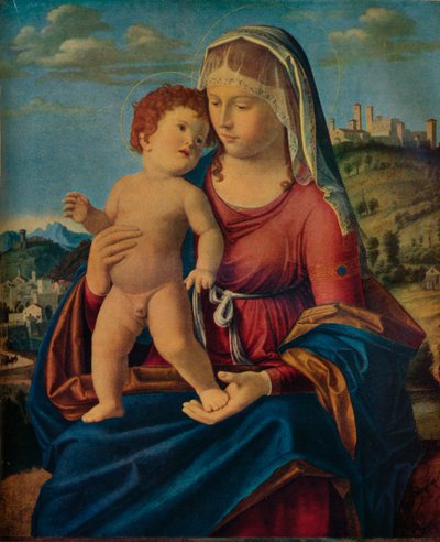 A Virgem e o Menino, c1496-9. de Giovanni Battista Cima da Conegliano