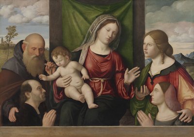 A Virgem e o Menino com Santos e Doadores, c.1515 (óleo sobre madeira) de Giovanni Battista Cima da Conegliano