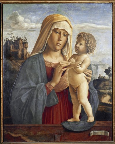 Virgem com criança (oilon wood de Giovanni Battista Cima da Conegliano