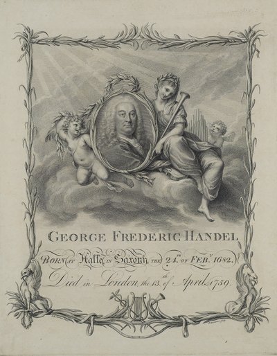 George Frideric Handel, gravado por Francesco Bartolozzi (1727-1815), c.1790 de Giovanni Battista Cipriani