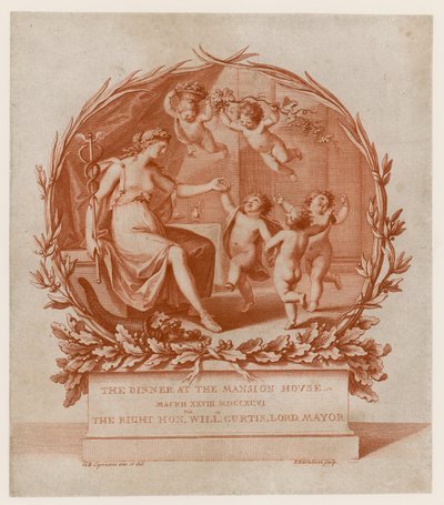 Convite para jantar na Mansion House, Londres, em 28 de Março de 1796 (gravura) de Giovanni Battista Cipriani