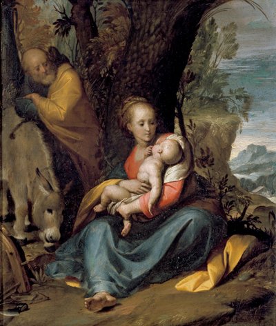 O descanso na fuga para o Egito, c1598-1600 de Giovanni Battista Crespi
