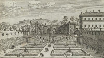 Outra Perspectiva do Teatro et Giardino Contigvo de Mondragone em Fras ..., 1691 ou depois. de Giovanni Battista Falda