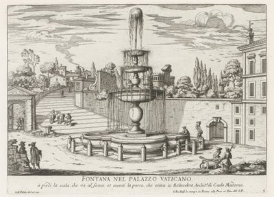 Fonte no Vaticano
Fontana nel Palazzo Vaticano (título sobre o objecto)
Fontane di Roma (título da série)
Fontes de Roma (título da série) de Giovanni Battista Falda