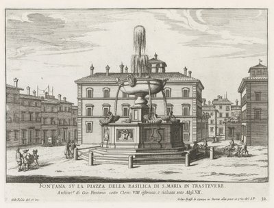 Fontein op Piazza Santa Maria in Trastevere
Fonte na Piazza della Basilica di S. Maria in Trastevere (título sobre o objecto)
Fontes de Roma (título da série)
Fonteinen van Rome (título da série) de Giovanni Battista Falda