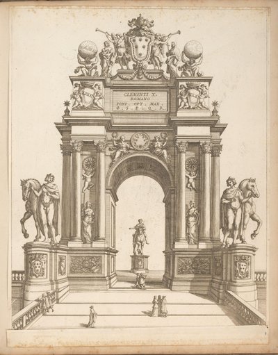 Arco triunfal em honra do Papa Clemente X de Giovanni Battista Falda