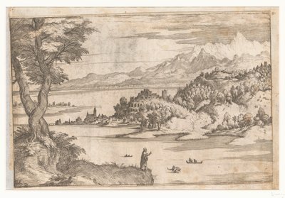Peter caminha sobre a água
Paisagens com cenas da vida de Cristo (título da série) de Giovanni Battista Fontana