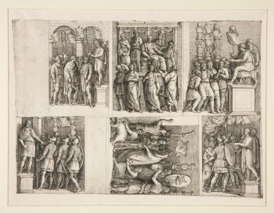 Seis Vinhetas da Vida de Trajano de Giovanni Battista Franco (called Il Semolei)