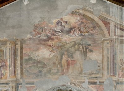 Maria Madalena no Deserto, detalhe de 3496121 (fresco) de Giovanni Battista Guerinoni
