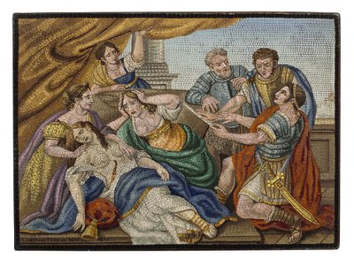 Uma fina placa micromosaica italiana de Giovanni Battista Luchini