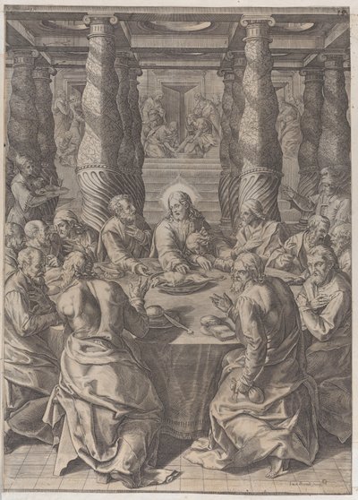 A Última Ceia, c. 1580. de Giovanni Battista Mazza