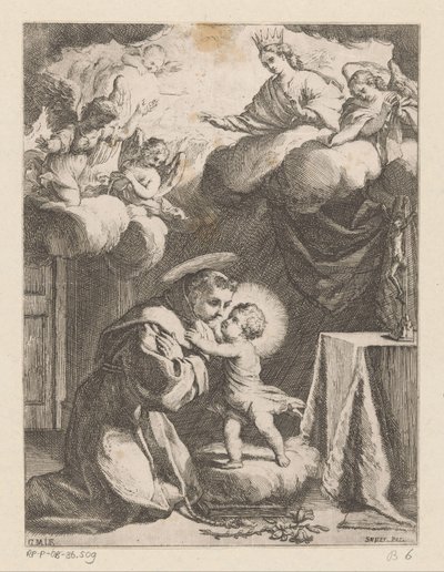 Santo Antônio de Pádua adorando a Criança de Giovanni Battista Mercati