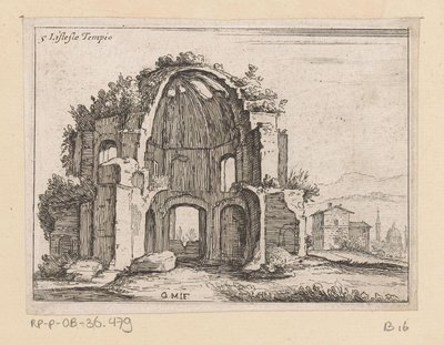 Resten van de Tempel van Minerva Medica in een landschap
Listesso Tempio (título sobre o objecto)
Gezichten op Rome (título da série)
Alcune vedute et prospettive di luoghi dishabitati di Roma (título da série) de Giovanni Battista Mercati