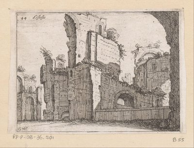 Resten van de Thermen van Caracalla te Rome
Listesso (título sobre o objecto)
Gezichten op Rome (título da série)
Alcune vedute et prospettive di luoghi dishabitati di Roma (título da série) de Giovanni Battista Mercati