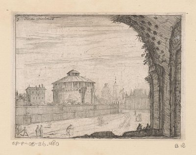 Resten van de Thermen van Diocletianus te Rome
Terma Diocletiane (título sobre o objecto)
Gezichten op Rome (título da série)
Alcune vedute et prospettive di luoghi dishabitati di Roma (título da série) de Giovanni Battista Mercati