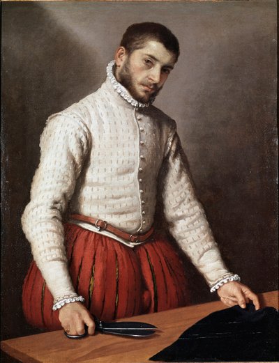 Retrato do Homem ou "O Alfaiate" Pintura de Giovan Battista Moroni (Giovanbattista, Giovanni Battista) (ca. 1529-1578) 1570 Dim. 99,5x77 cm Londres, galeria nacional de Giovanni Battista Moroni