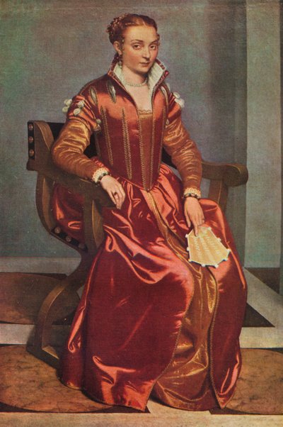 Retrato de uma senhora La Dama em vermelho, c1556-60 de Giovanni Battista Moroni