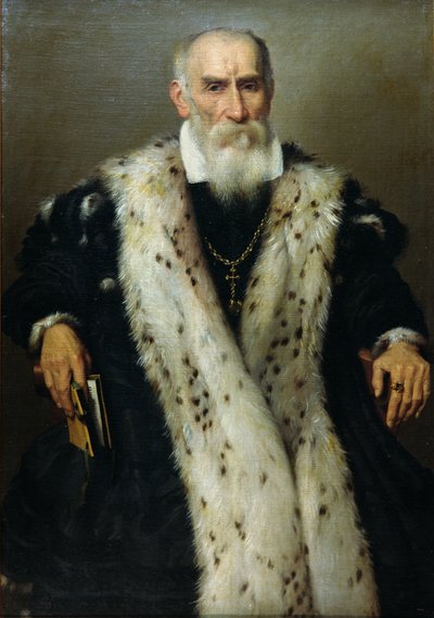 Retrato de um homem, possivelmente Gian Gerolamo Albani (n.1509), Generale Collaterale da República de Veneza, no uniforme de um oficial das tropas territoriais auxiliares de Giovanni Battista Moroni